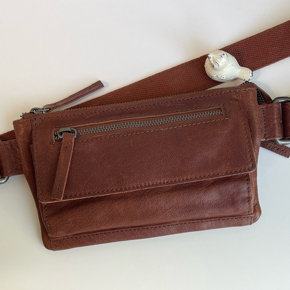 Spikes & Sparrow Genuine Leather Belt Crossbody Bag
